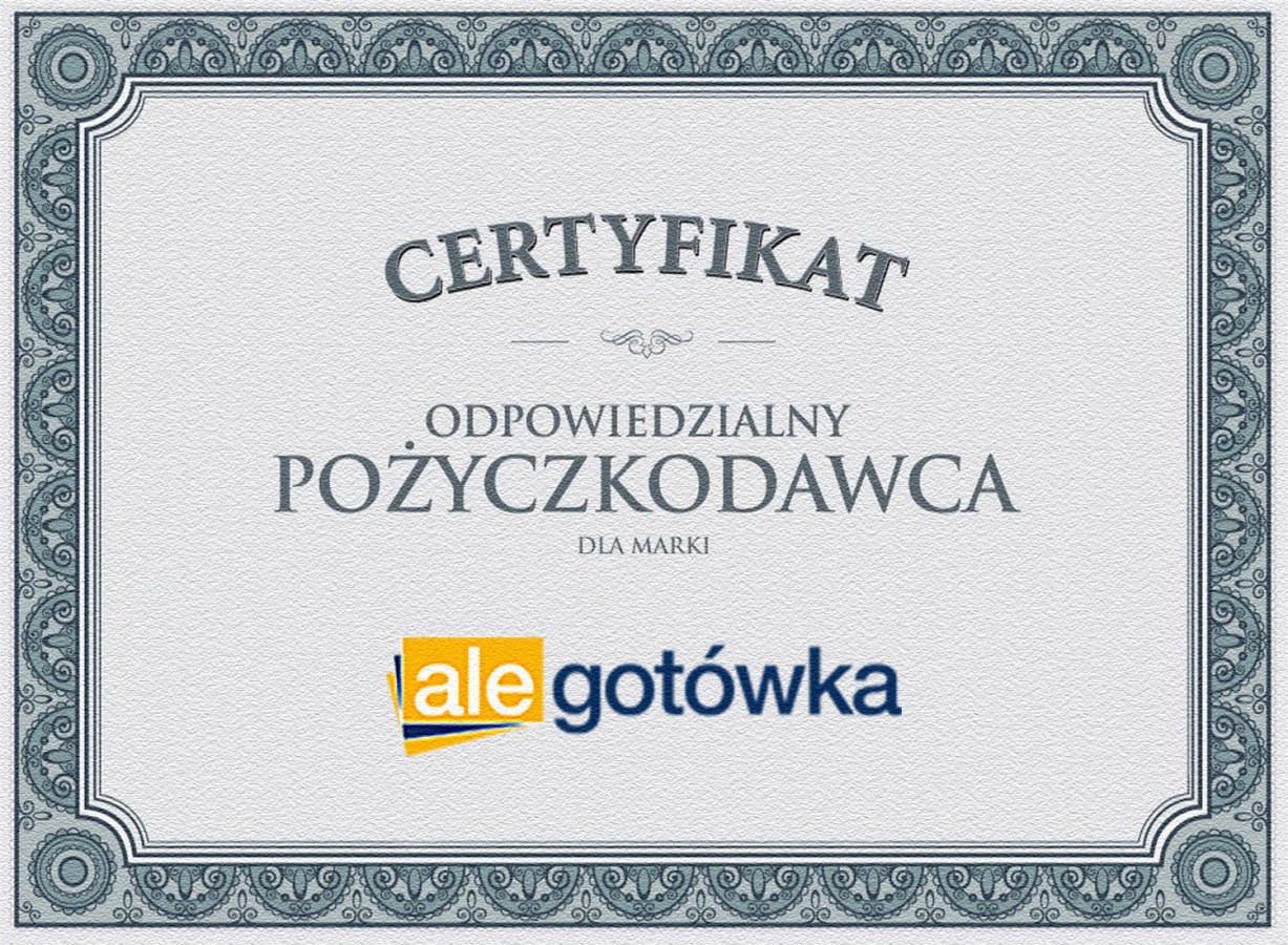 Certyfikat AleGotowka