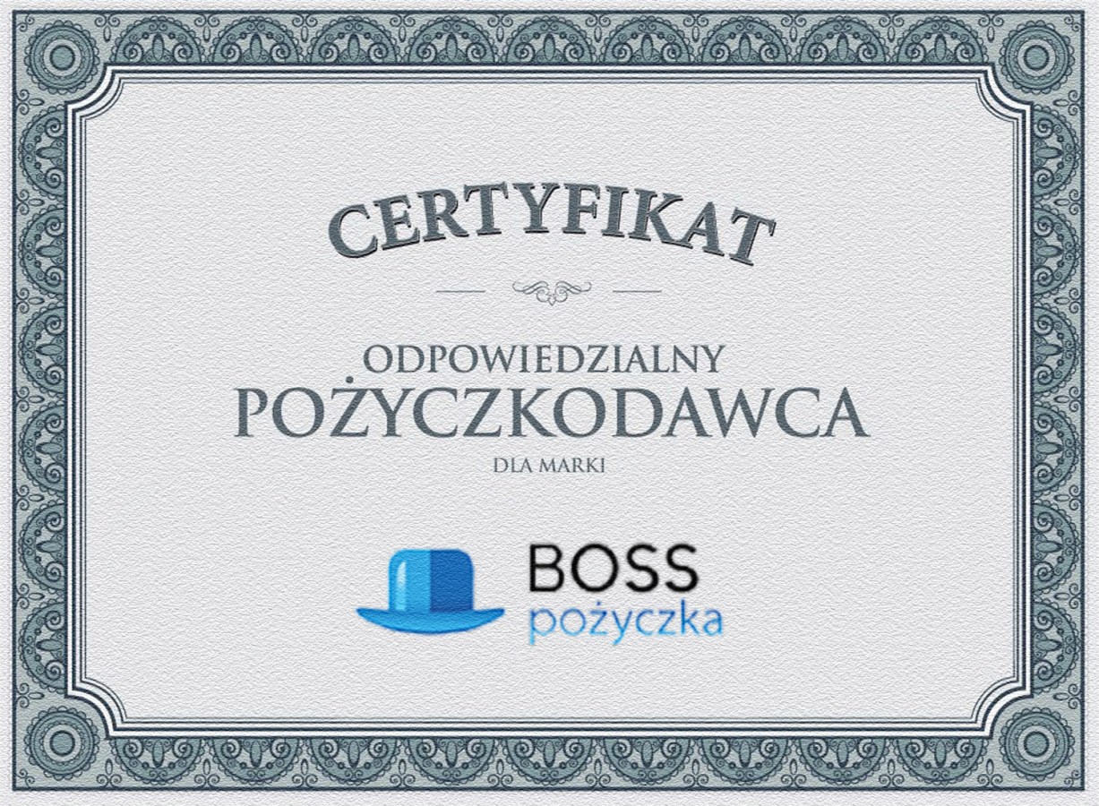 Certyfikat Bosspozyczka