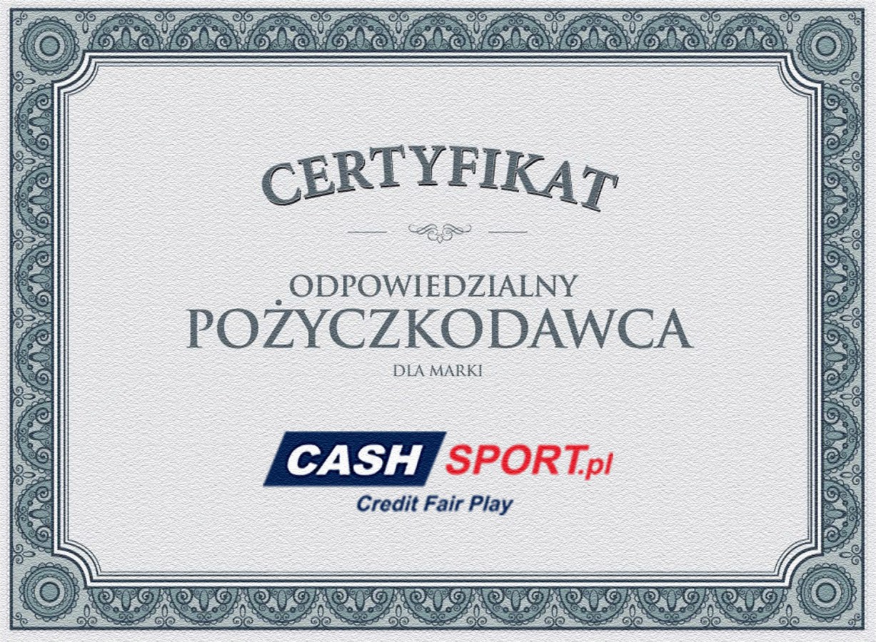 Certyfikat CashSport