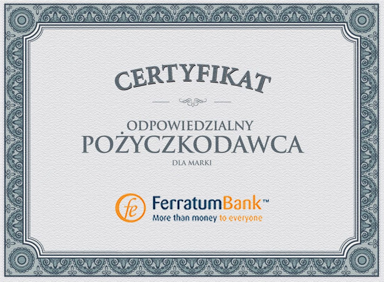 Certyfikat FerratumBank