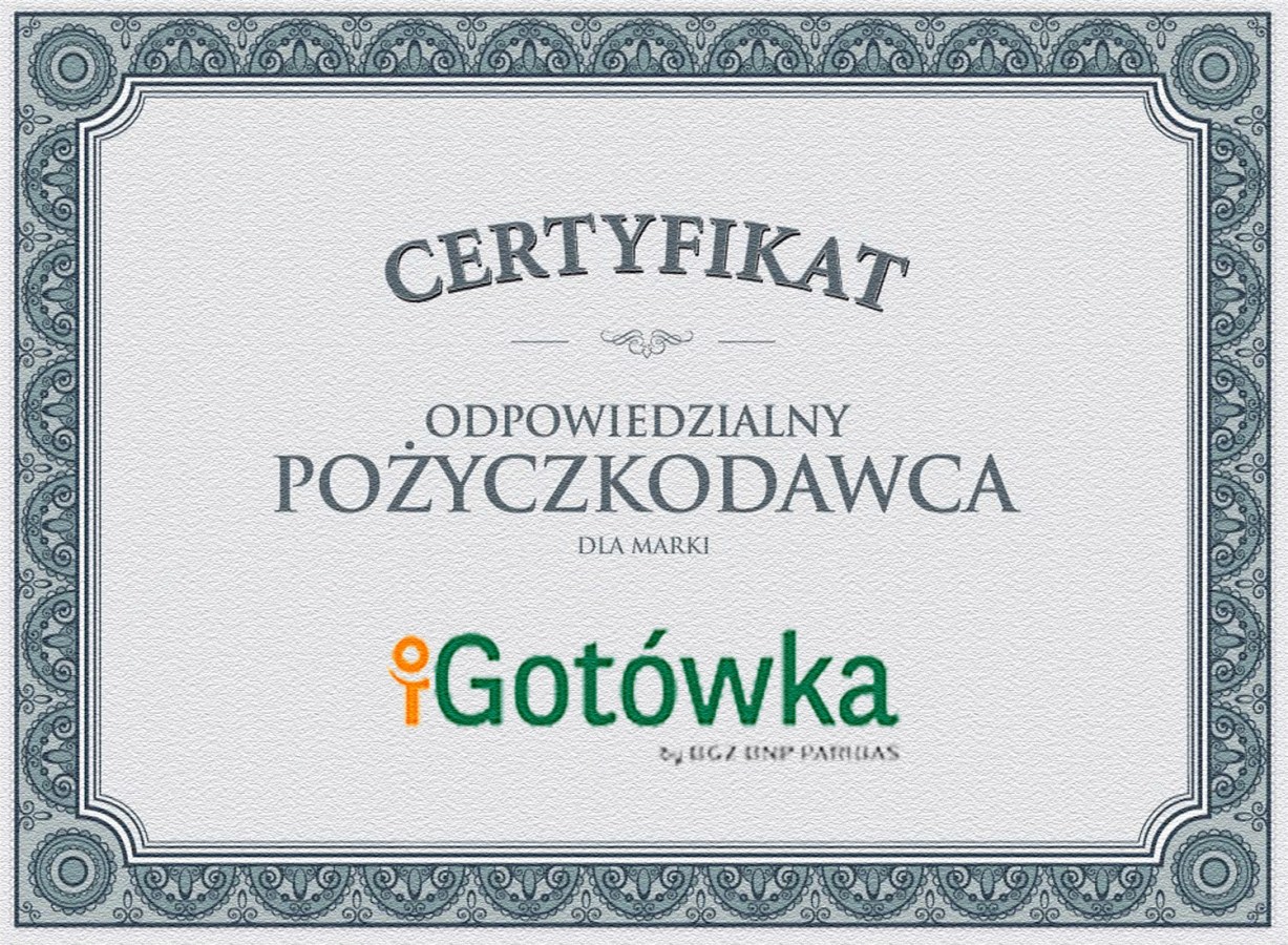Certyfikat iGotówka