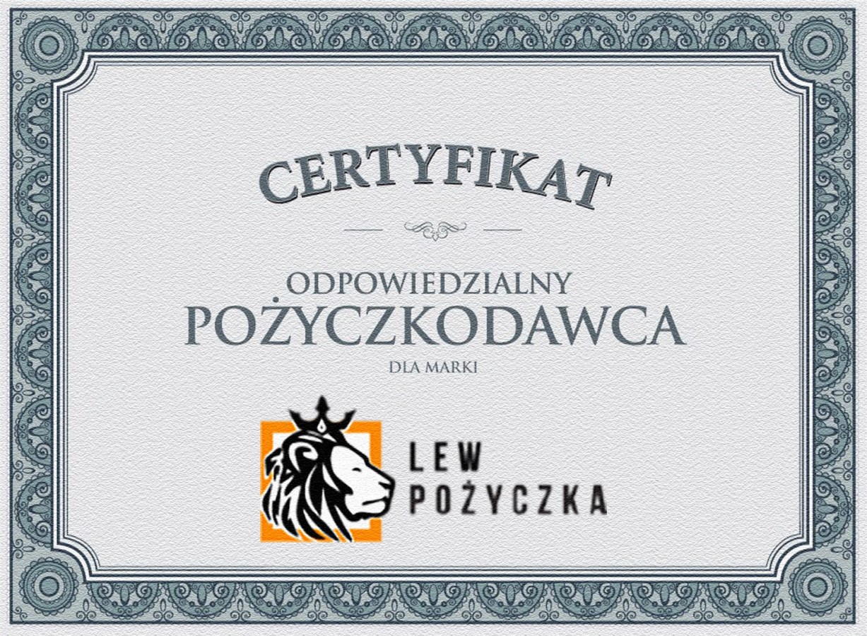 Certyfikat Lew Pożyczka