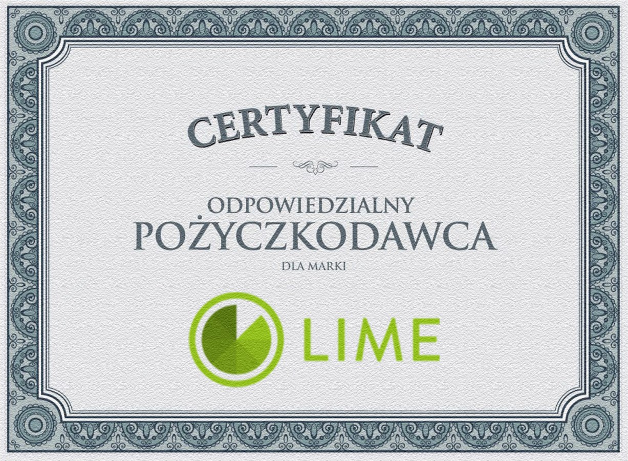 Certyfikat Lime Kredyt