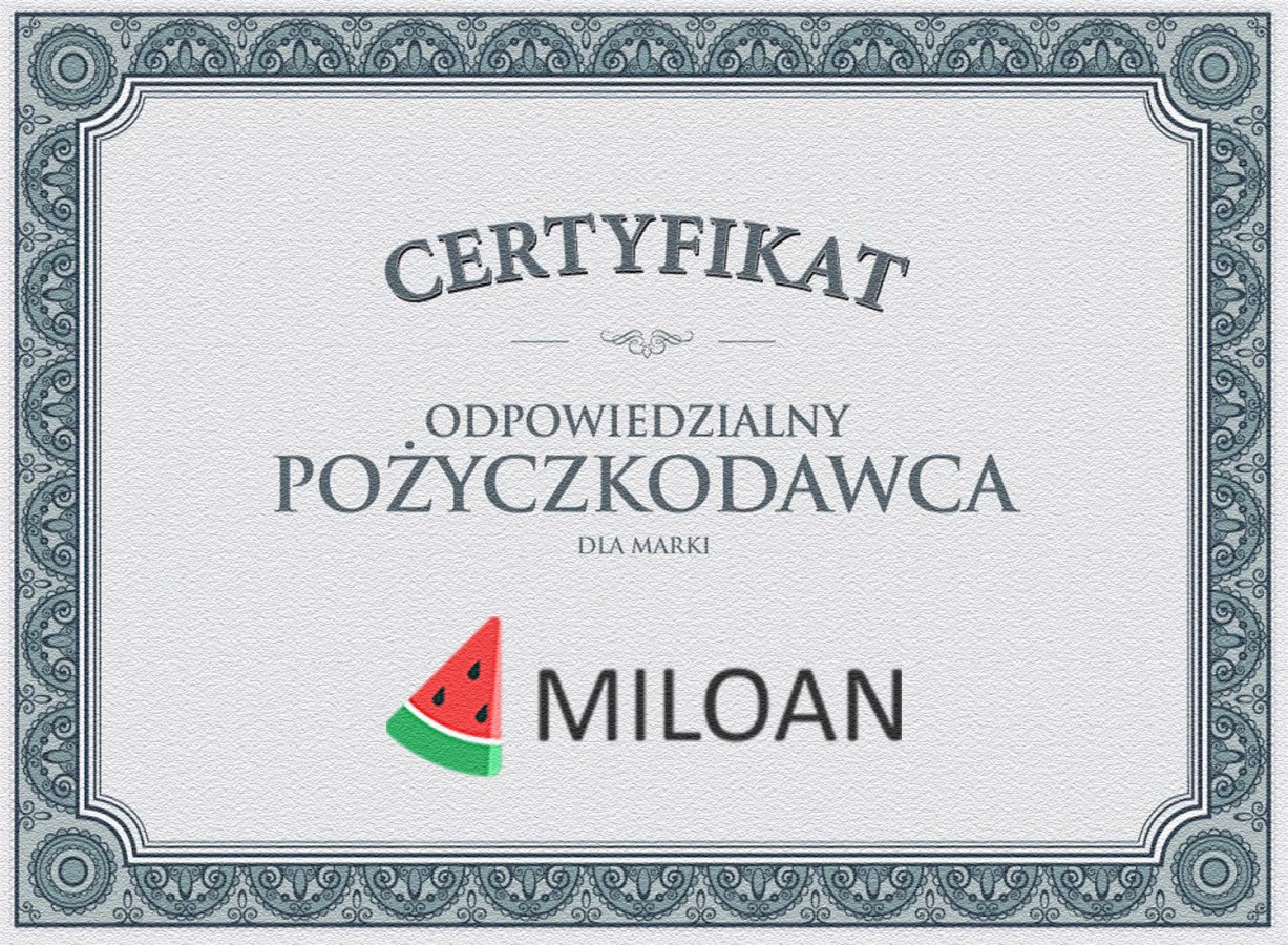 Certyfikat Miloan