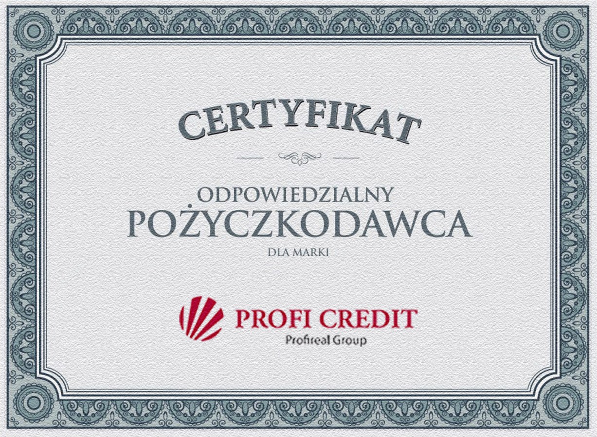 Certyfikat ProfiCredit