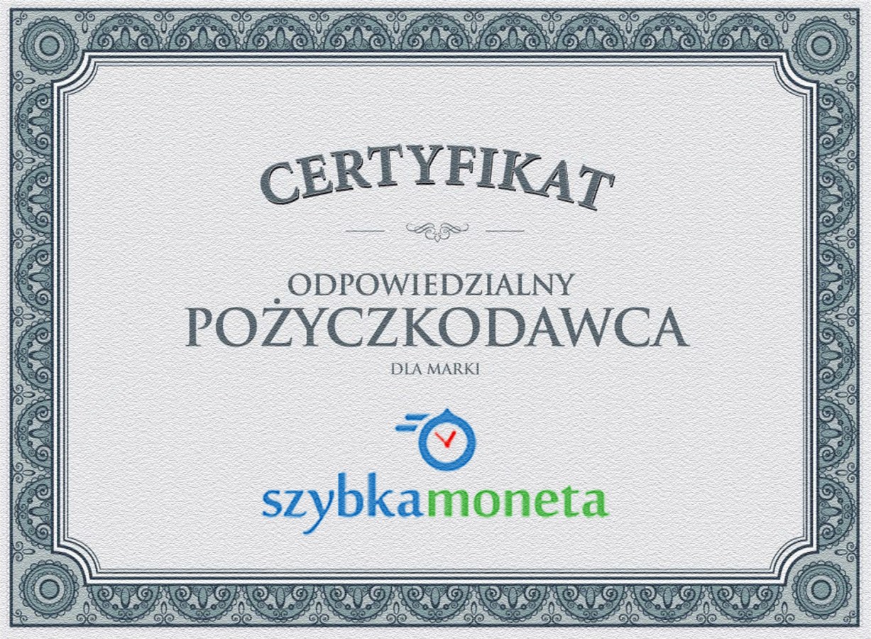 Certyfikat Szybka Moneta