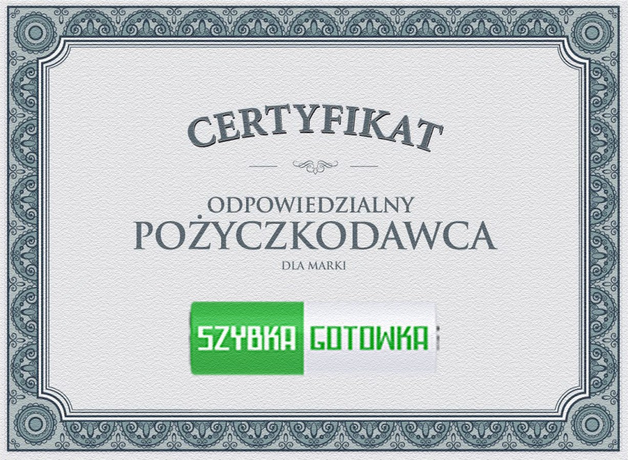 Certyfikat SzybkaGotowka