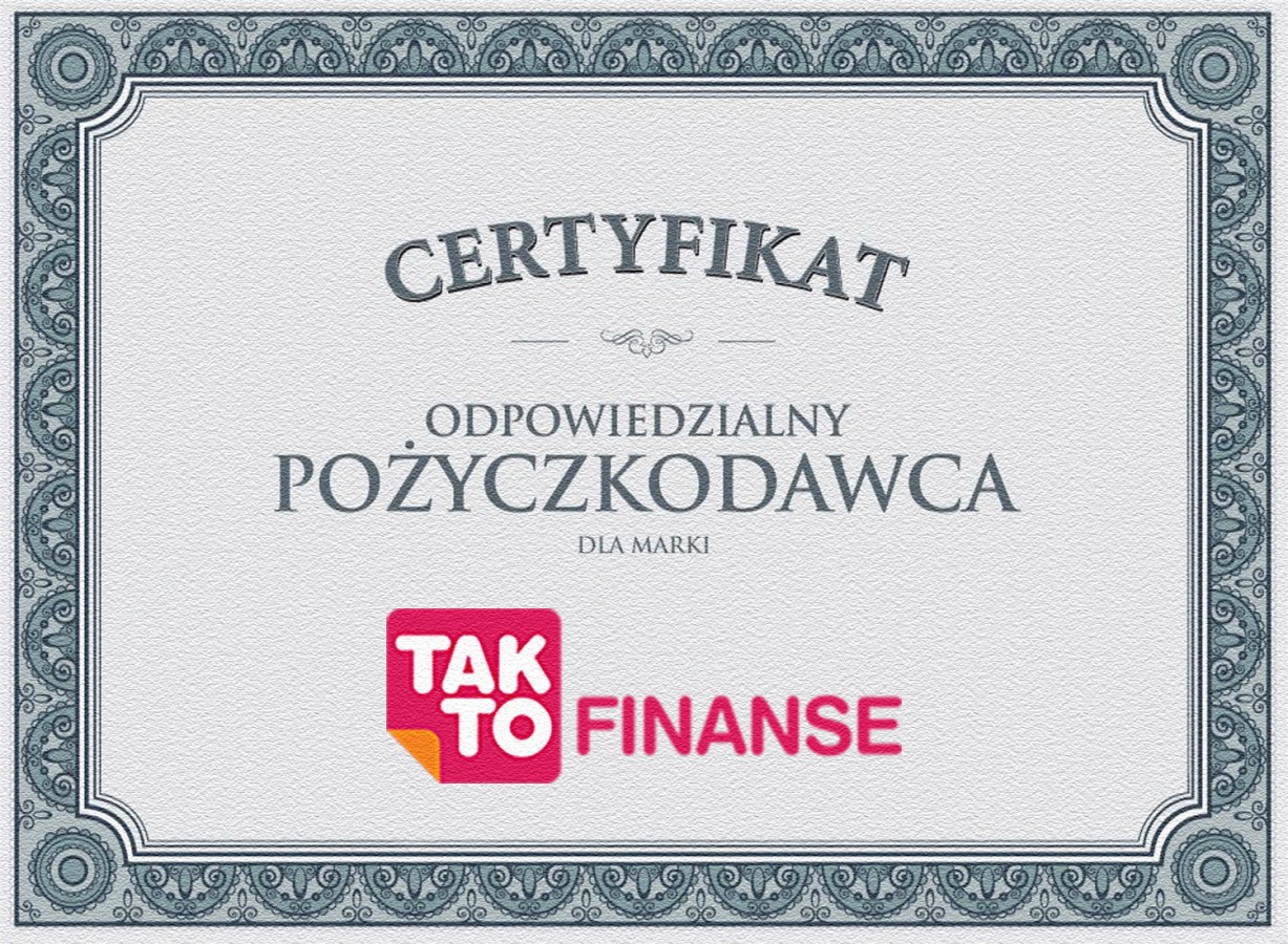 Certyfikat TakToFinanse